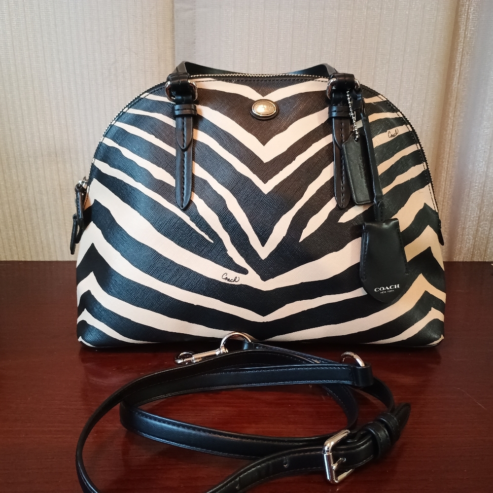 Coach Peyton Zebra Print Satchel